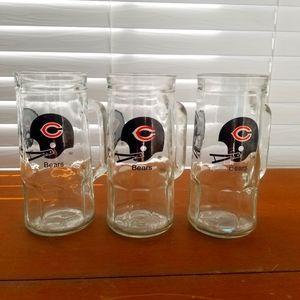 Vintage NFL 70s 80s Glass Bears Peanut Mug